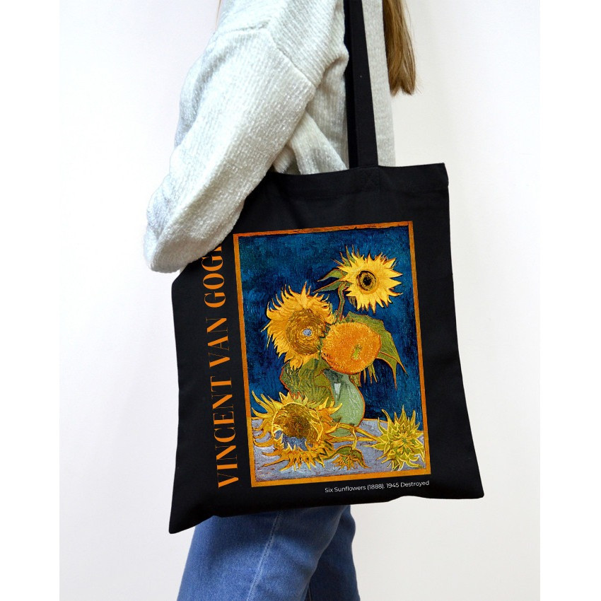 Екошопер BookOpt BK4096 Van Gogh Six Sunflowers  чорний