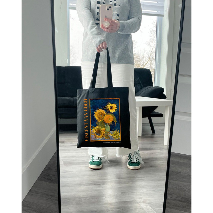 Екошопер BookOpt BK4096 Van Gogh Six Sunflowers  чорний