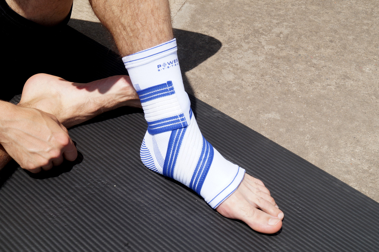 Бандаж на гомілкостоп Power System PS-6009 Ankle Support Pro Blue/White (1шт.) L/XL