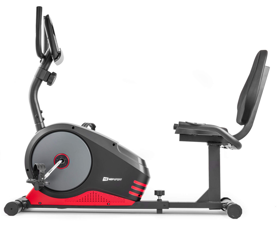 Горизонтальний велотренажер магнітний HS-040L Root model 2020 Чорно-червоний