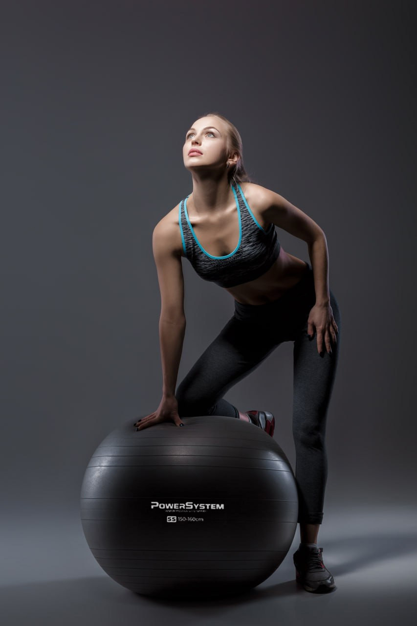 М'яч для фітнесу (фітбол) Power System PS-4011 Ø55 cm PRO Gymball Black