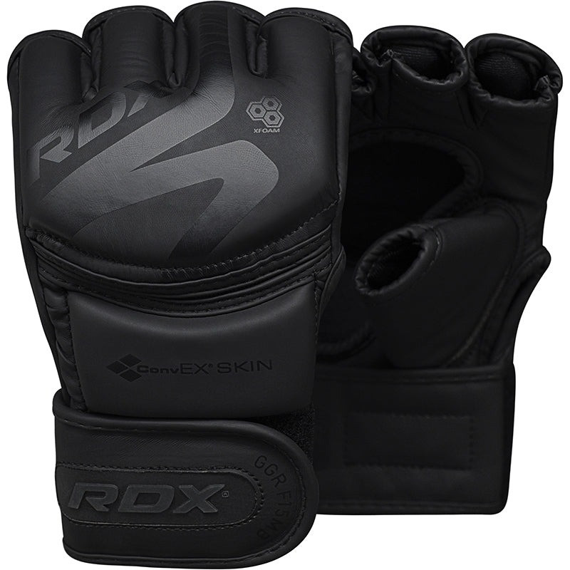 Рукавиці для ММА RDX F15 Noir Matte Black S (капа в комплекті)