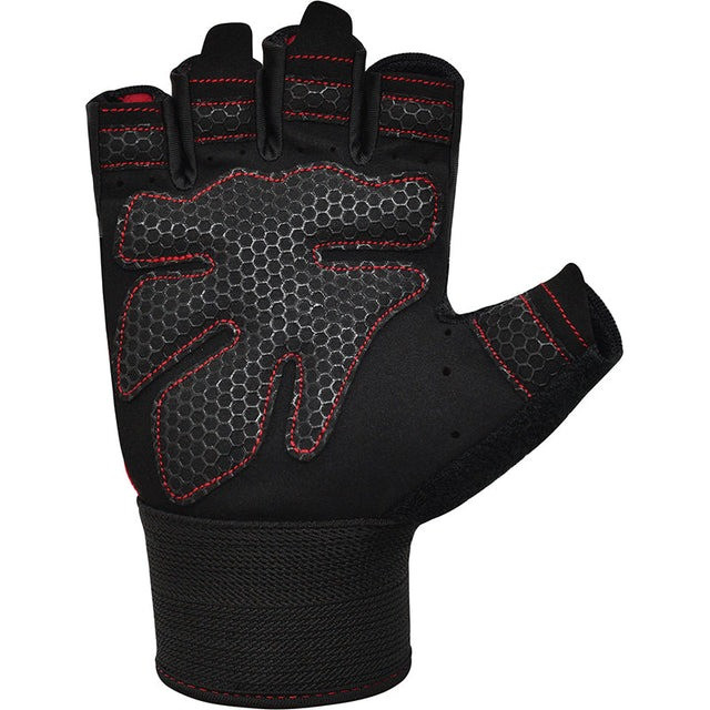 Рукавички для фітнесу RDX W1 HALF RED PLUS-M