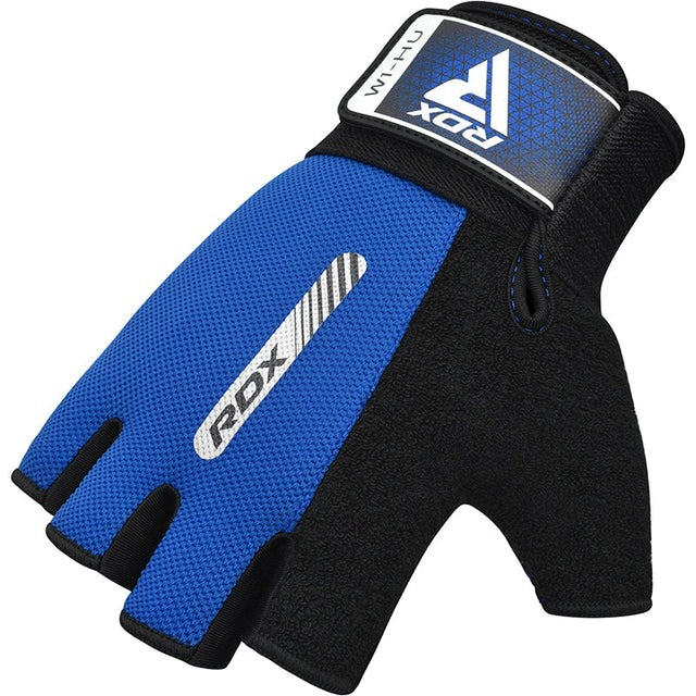 Рукавички для фітнесу RDX W1 HALF BLUE-M