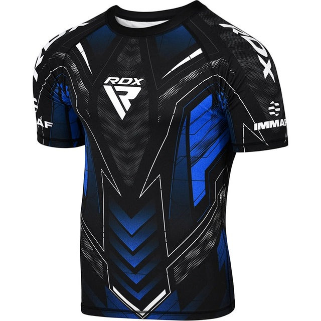 КОМПРЕСІЙНА СОРОЧКА З ПОЛОВИННИМ РУКАВОМ IMMAF-1-BLUE-XL