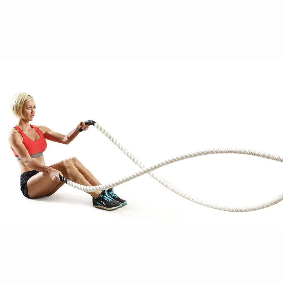 Канат тренувальний для кросфіта 6м Battle Rope White 50х6