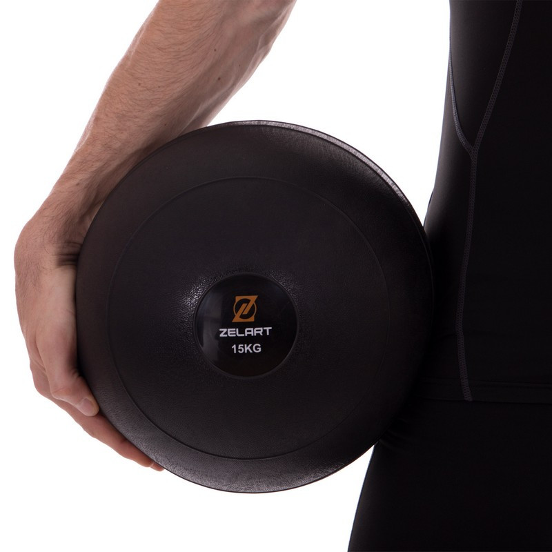 М'яч медичний слембол для кросфіту Slam Ball FI-2672-15 15кг чорний