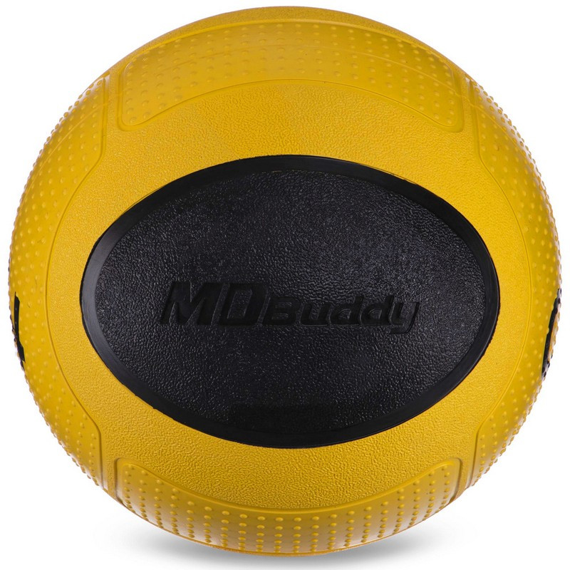 М'яч-медбол для кросфіту та тренувань Medicine Ball FI-2620-4 4кг жовтий-чорний
