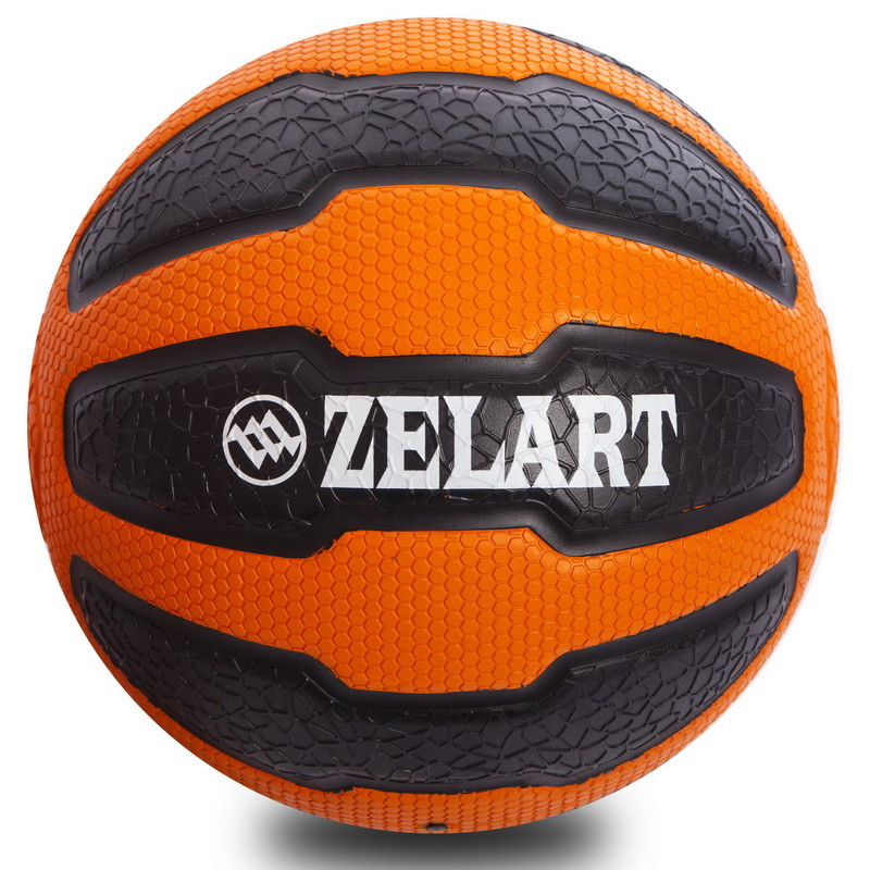 М'яч-медбол для кросфіту Medicine Ball FI-0898-7 7кг чорний-оранжевий