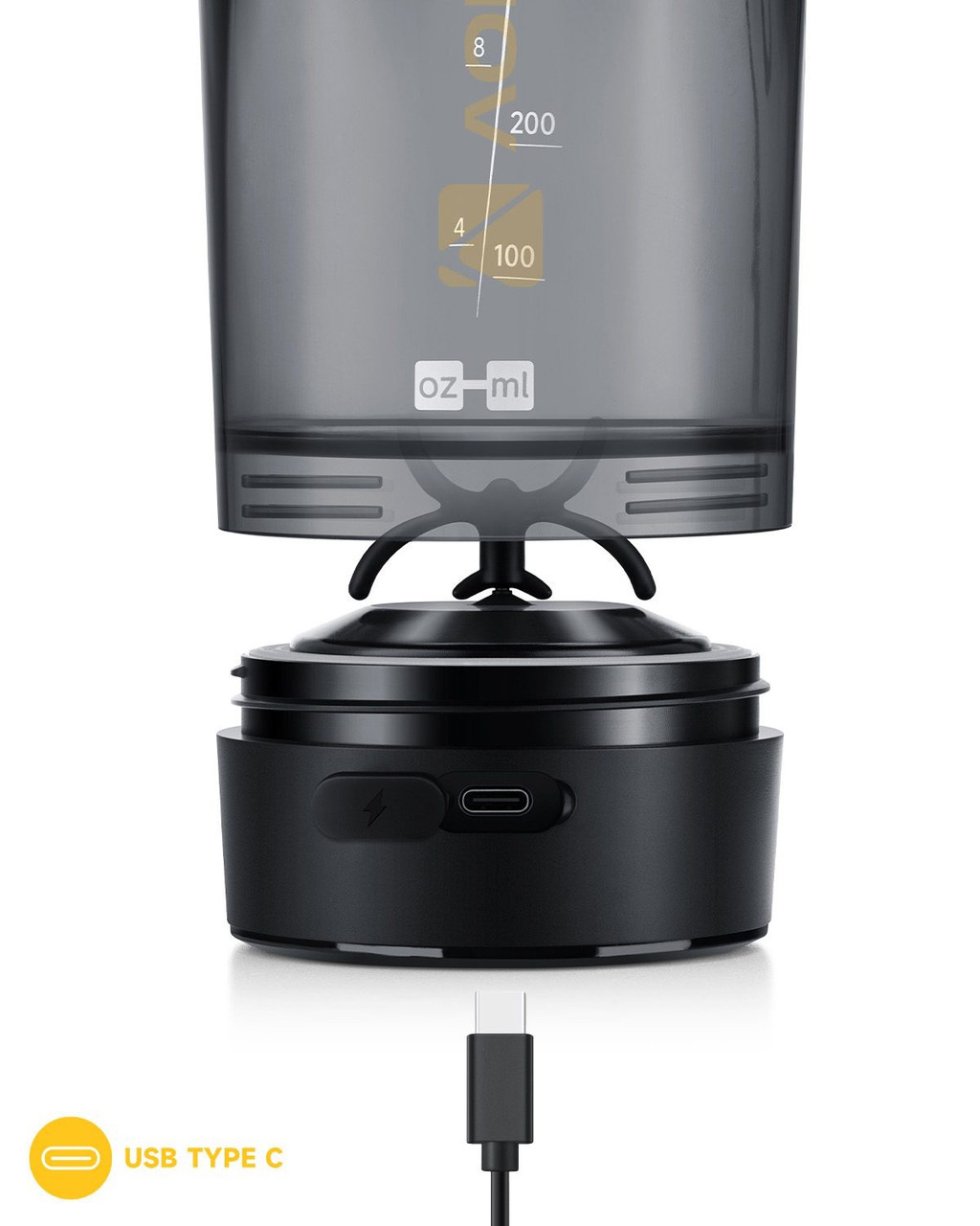 Шейкер спортивний електричний VOLTRX Gallium 600 мл. Tritan Yellow