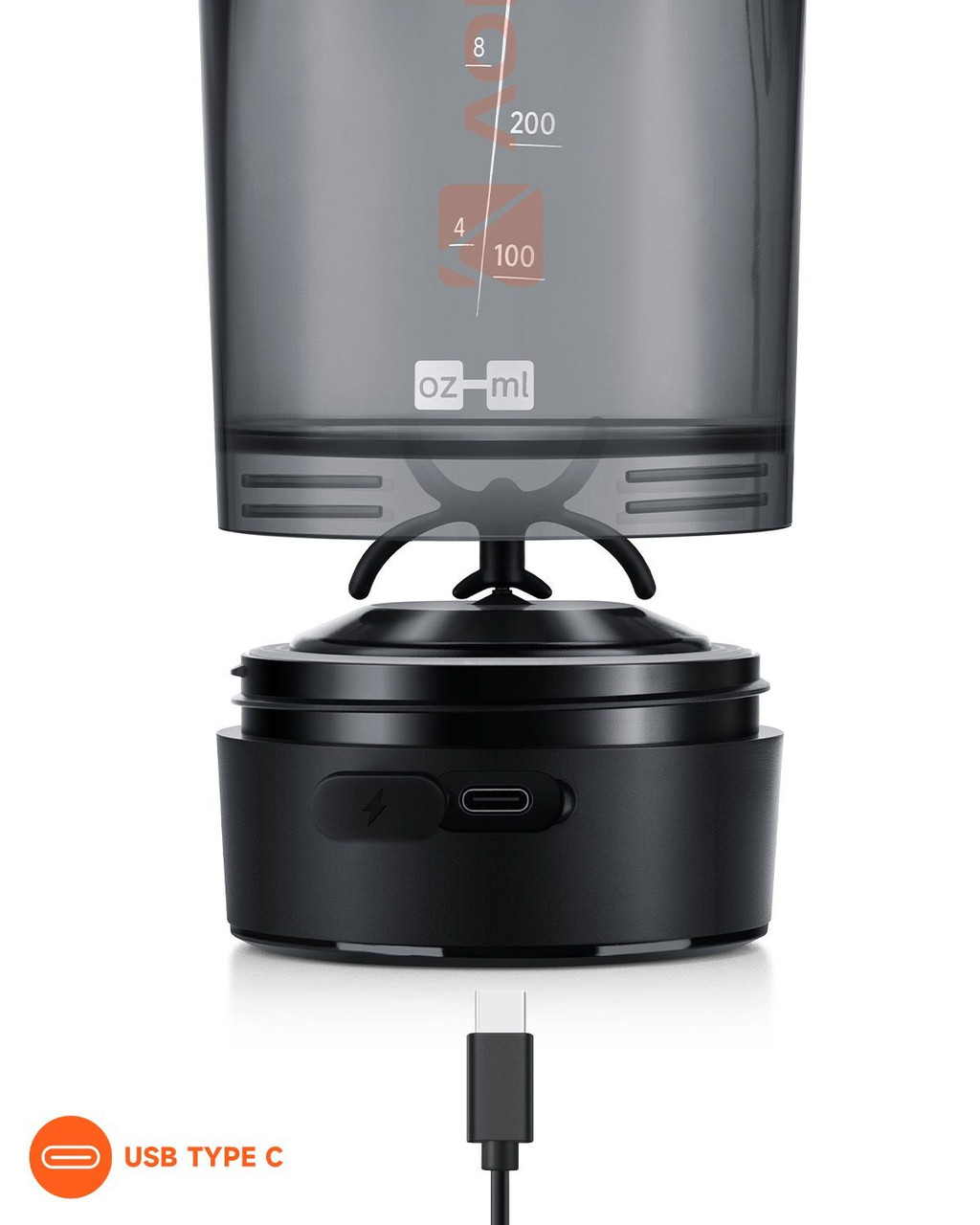 Шейкер спортивний електричний VOLTRX Gallium 600 мл. Tritan Orange