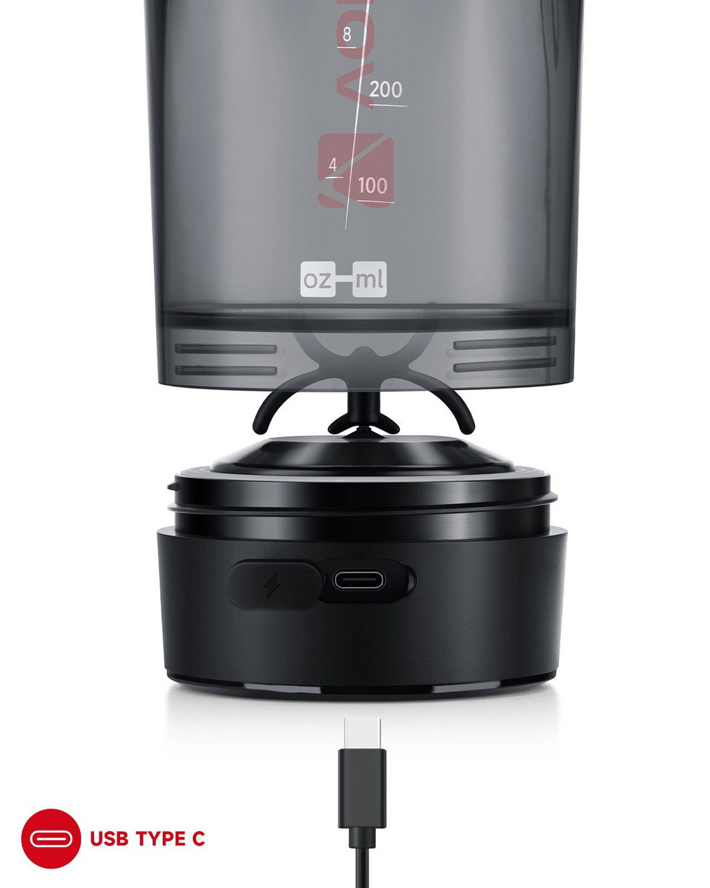 Шейкер спортивний електричний VOLTRX Gallium 600 мл. Tritan Red