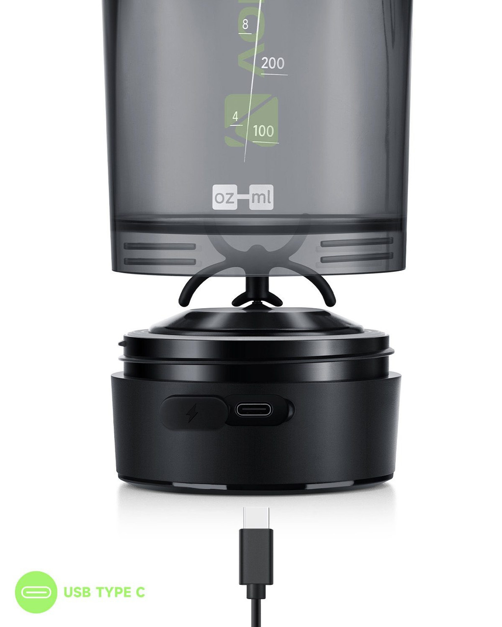 Шейкер спортивний електричний VOLTRX Gallium 600 мл. Tritan Green