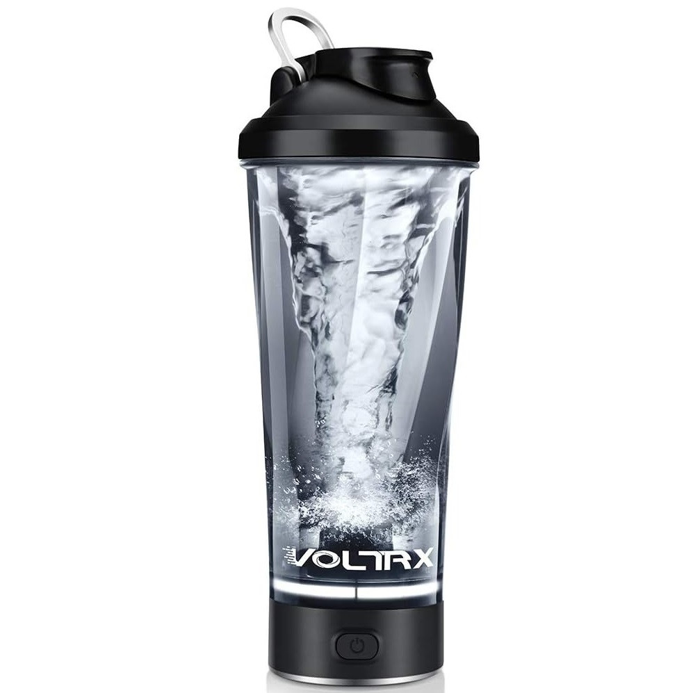 Шейкер спортивний електричний VOLTRX VortexBoost 600 мл. Tritan Black