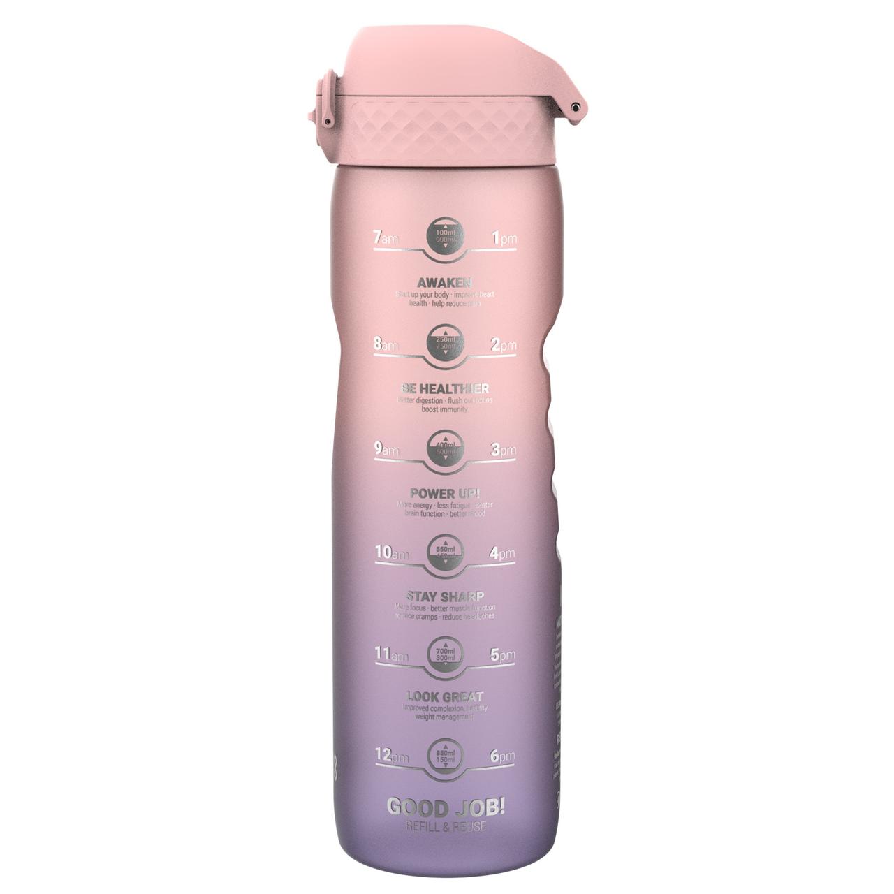Пляшка для води ION8 1000 мл. BPA Free, Times To Drink, BPA Free, Periwinkle &Rose