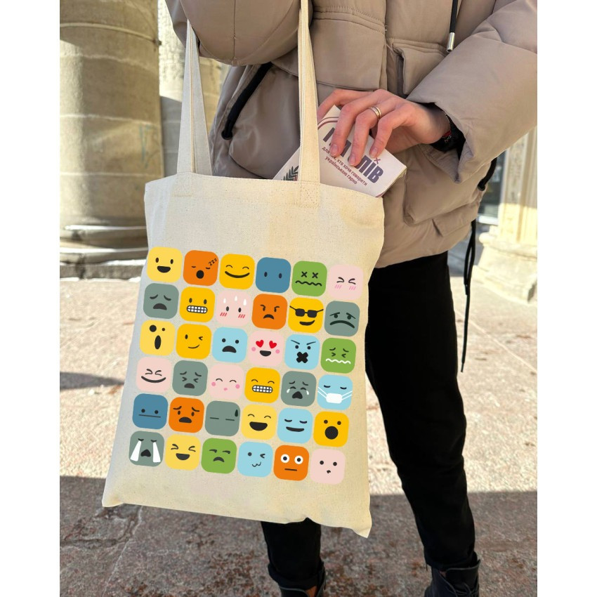 Екошопер BookOpt BK4101 Смайлики бежевий