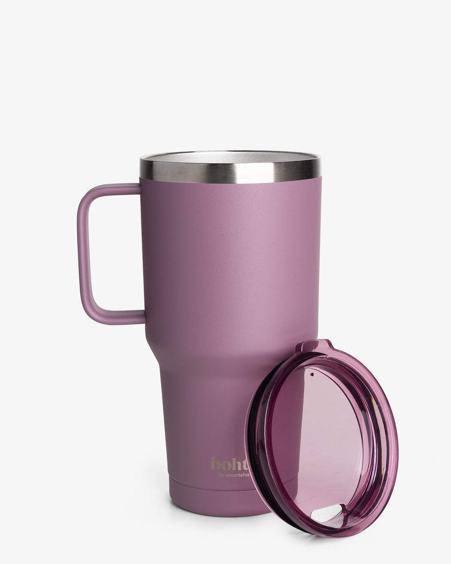 Стакан (ізольована чашка) SmartShake з ручкою з нержавіючої сталі Tumbler Plum 900 ml
