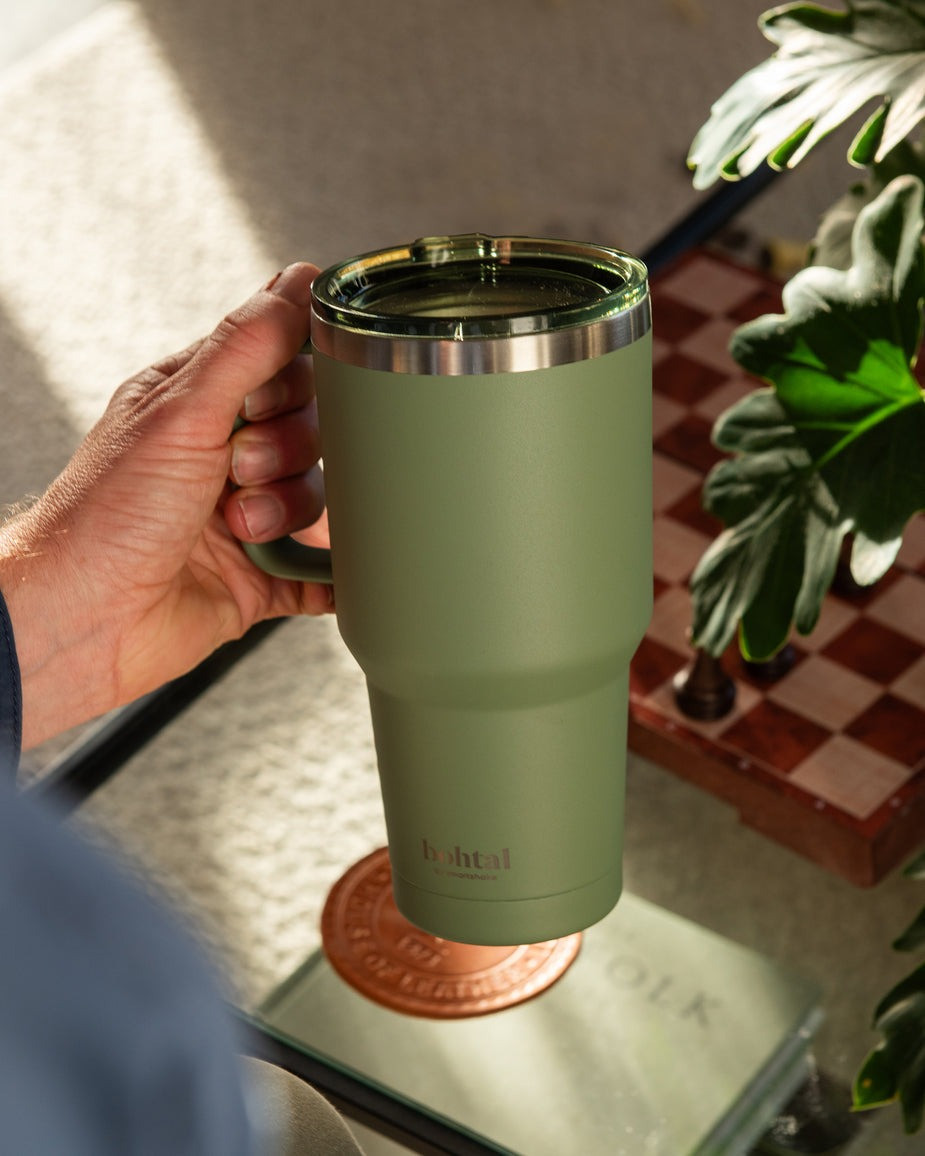 Стакан (ізольована чашка) SmartShake з ручкою з нержавіючої сталі Tumbler Green 900 ml