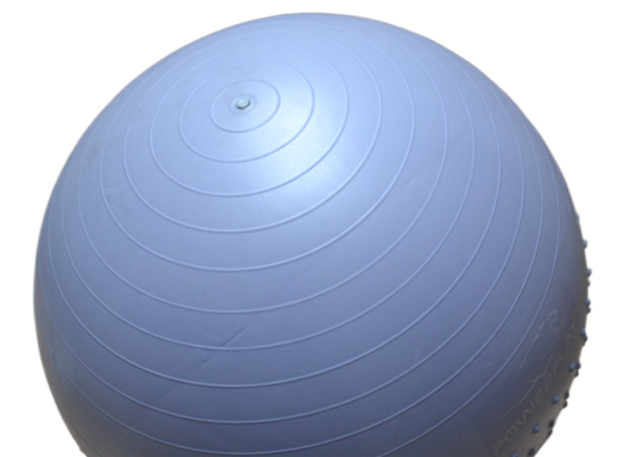 М'яч для фітнесу (фітбол) напівмасажний PowerPlay 4003 Ø75 cm Gymball Sky Blue + помпа