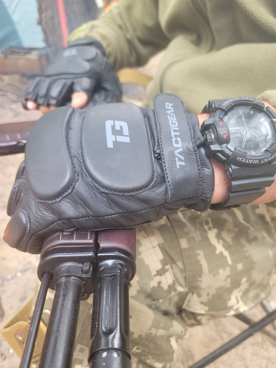 Рукавички тактичні шкіряні без пальців TACTIGEAR PS-8801 Patrol Black L