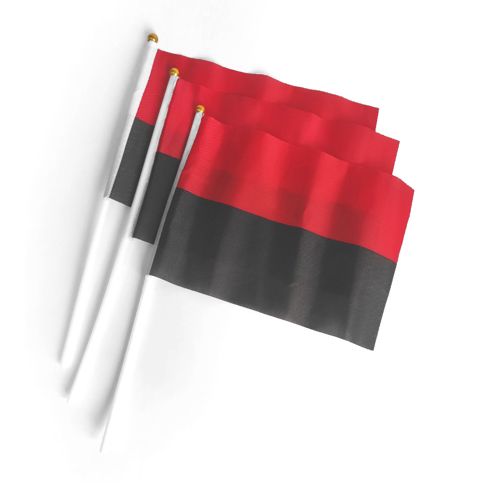 Прапорець УПА набір із 3-х штук поліестер 14*21 см на паличці з присоскою