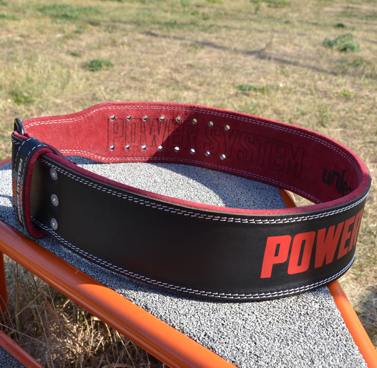 Пояс для важкої атлетики Power System PS-3830 Beast шкіряний Black/Red L