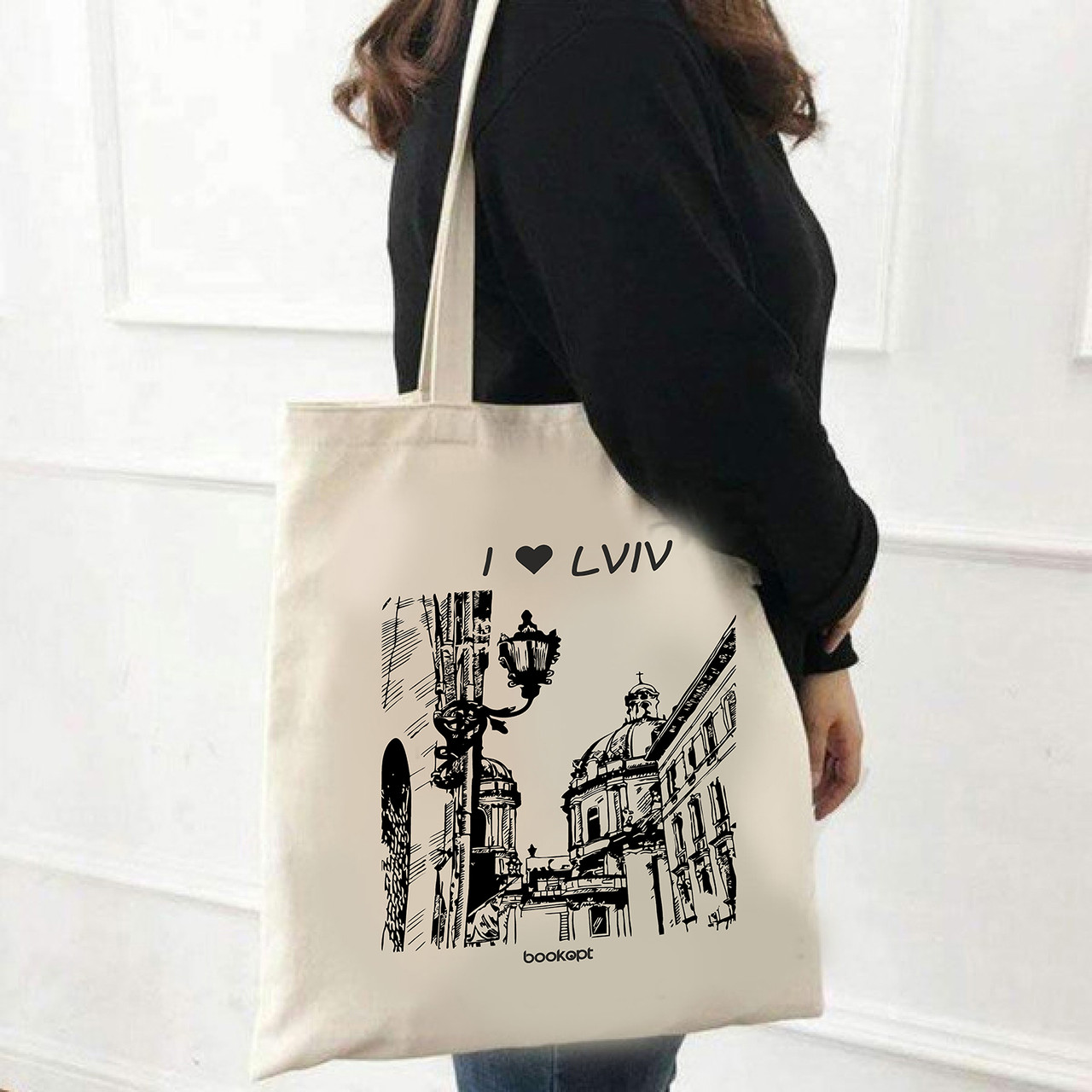 Екошопер BookOpt BK4017 I Love Lviv бежевий
