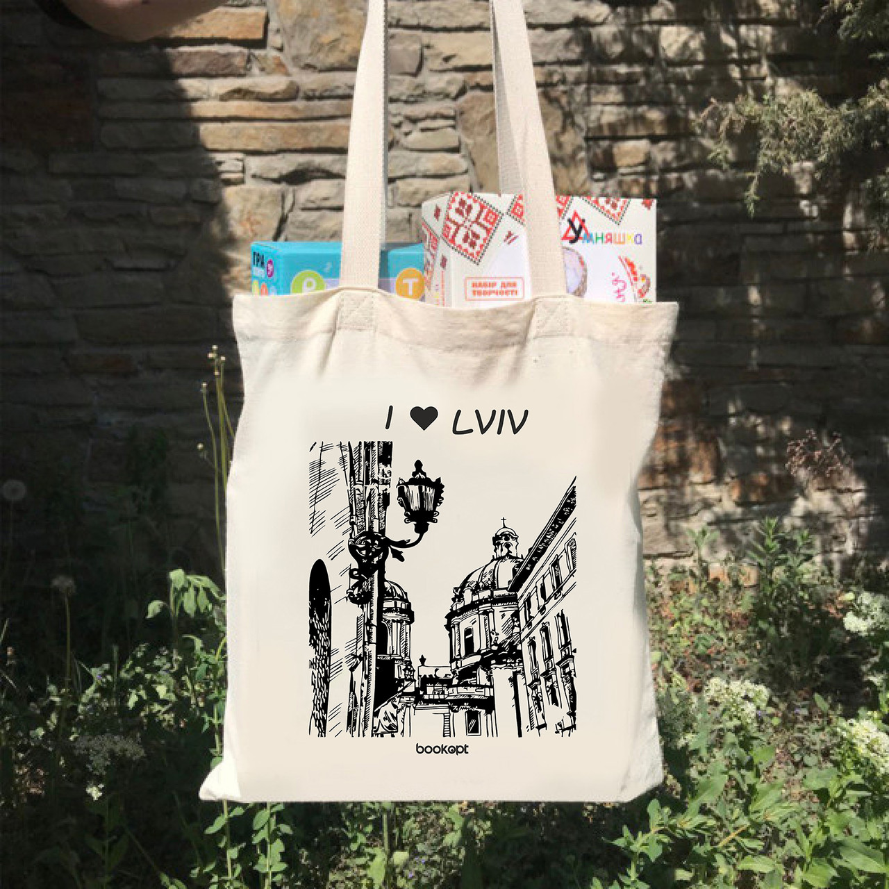 Екошопер BookOpt BK4017 I Love Lviv бежевий