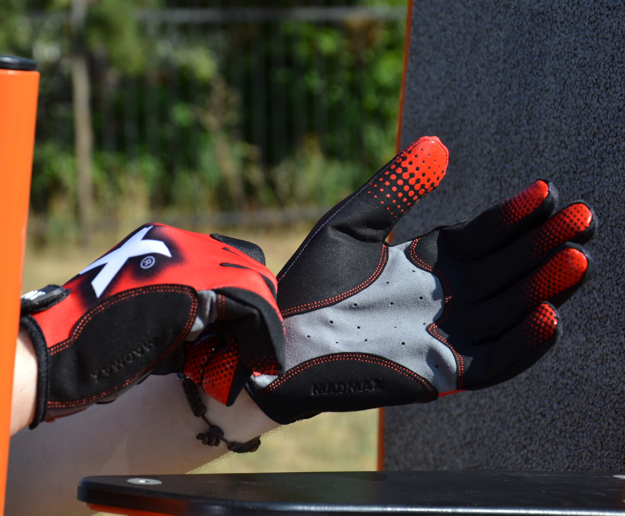 Рукавички для фітнесу MadMax MXG-101 X Gloves Black/Grey/Red M