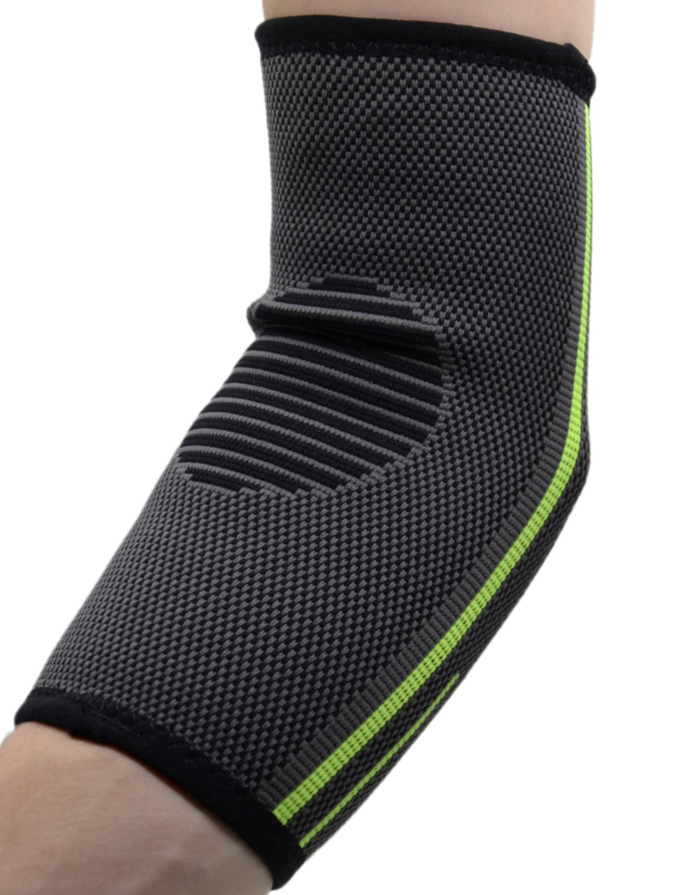 Компресійний налокітник MadMax MFA-283 3D Compressive elbow support Dark grey/Neon green S