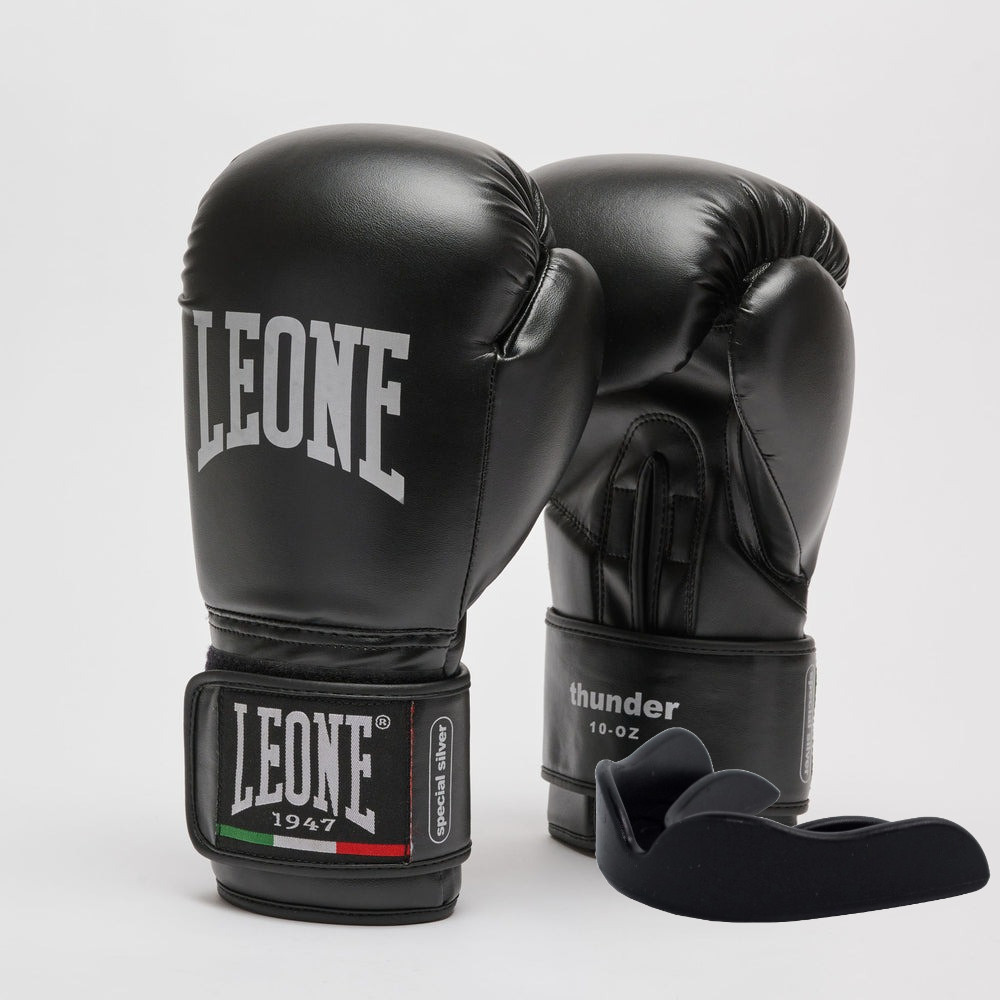 Боксерські рукавиці Leone GN383 THUNDER Black 12 унцій
