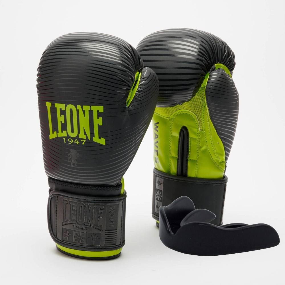 Боксерські рукавиці Leone GN313 WAVES Black 10 унцій