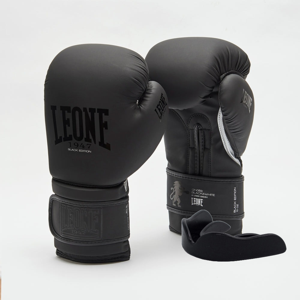 Боксерські рукавиці Leone GN059 Black/White 12 унцій