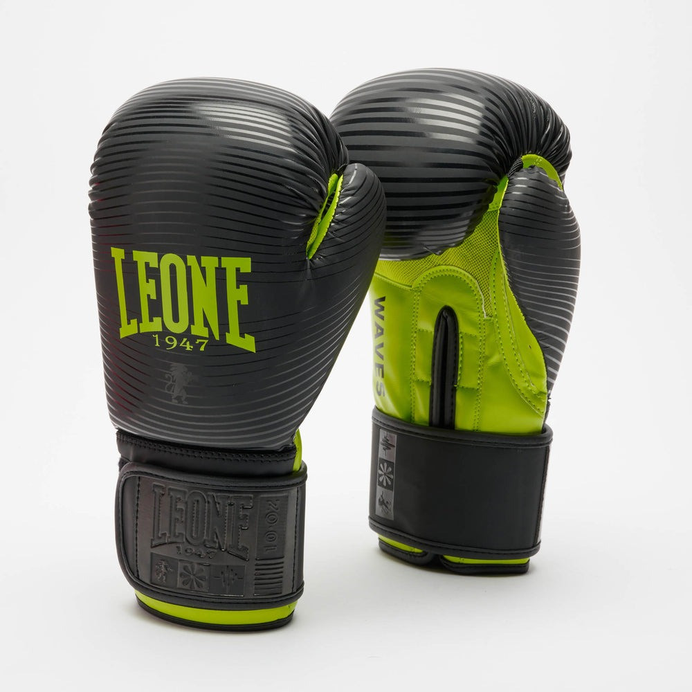 Боксерські рукавиці Leone GN313 WAVES Black 14 унцій