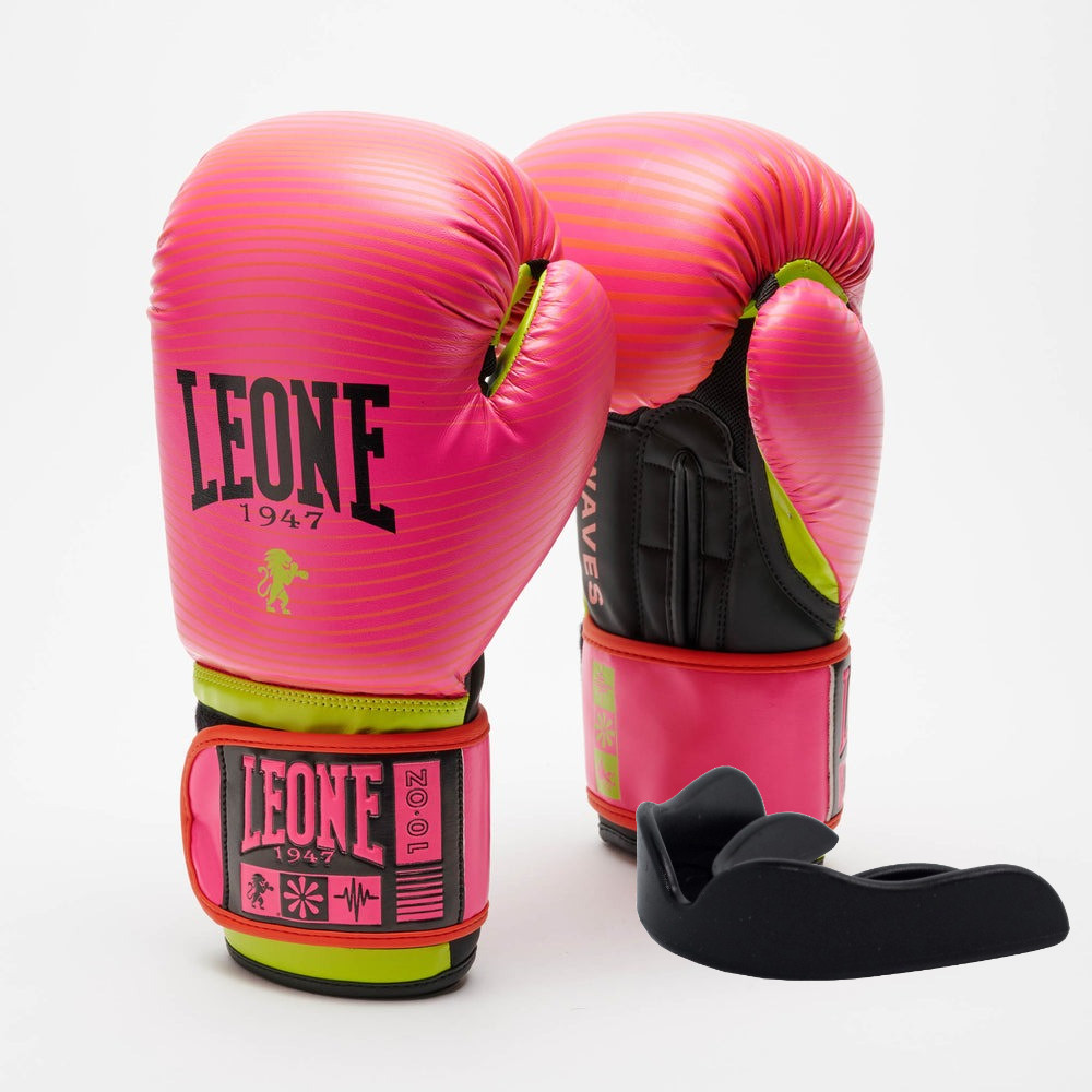 Боксерські рукавиці Leone GN313 WAVES Fuxia 12 унцій
