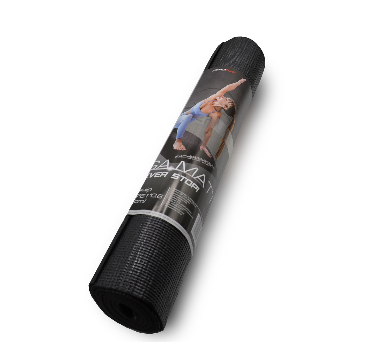 Килимок для йоги та фітнесу PowerPlay 4010 PVC Yoga Mat Чорний (173x61x0.6)