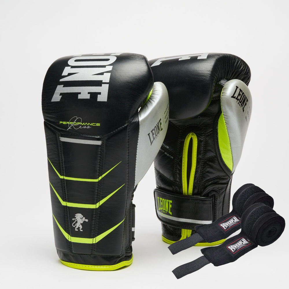 Боксерські рукавиці Leone GN110F REVO FLUO Black 14 унцій