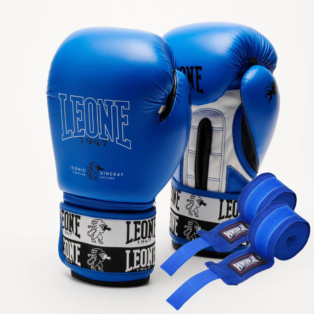 Боксерські рукавиці Leone GN208 ICONIC Blue 14 унцій