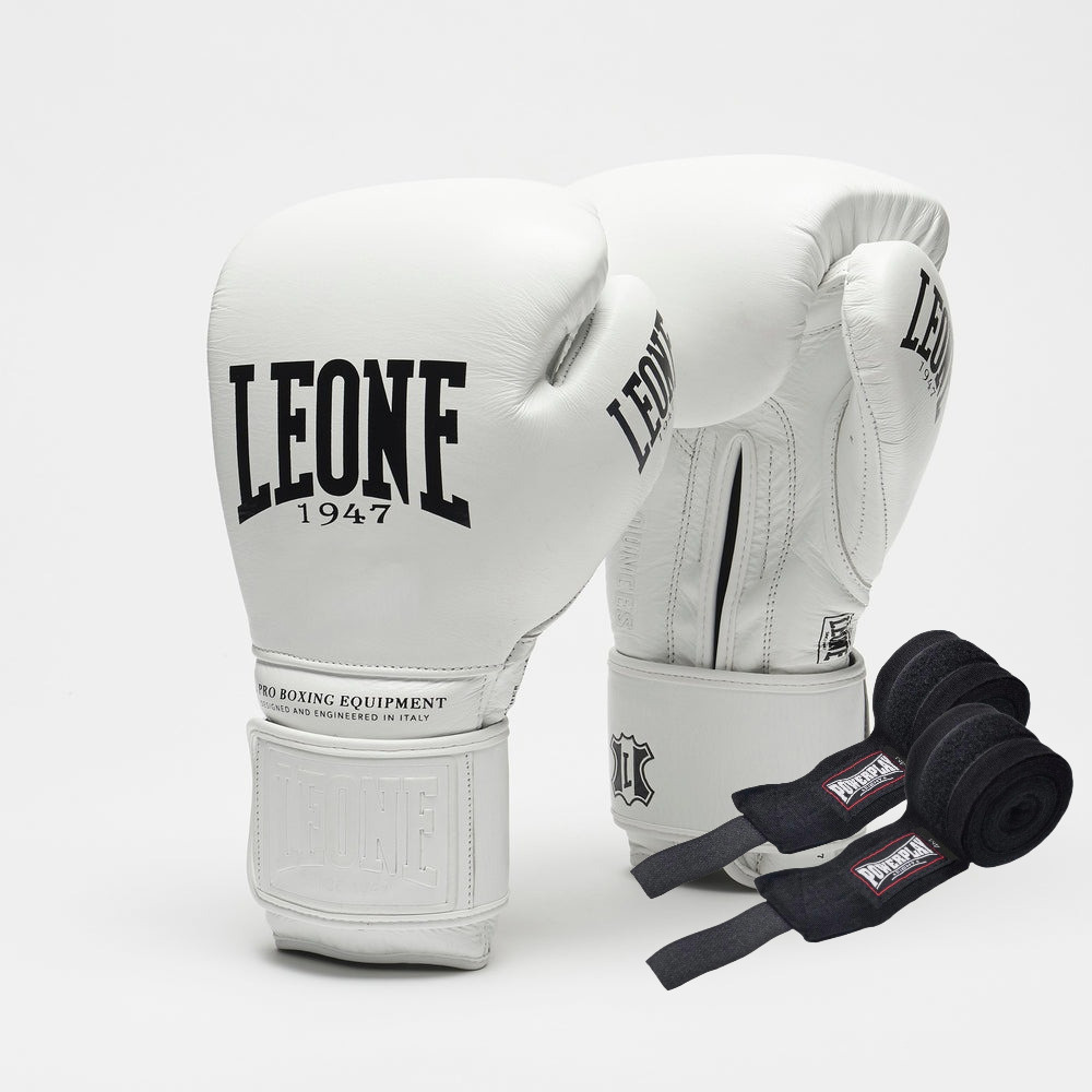 Боксерські рукавиці Leone GN111 THE GREATEST White 14 унцій
