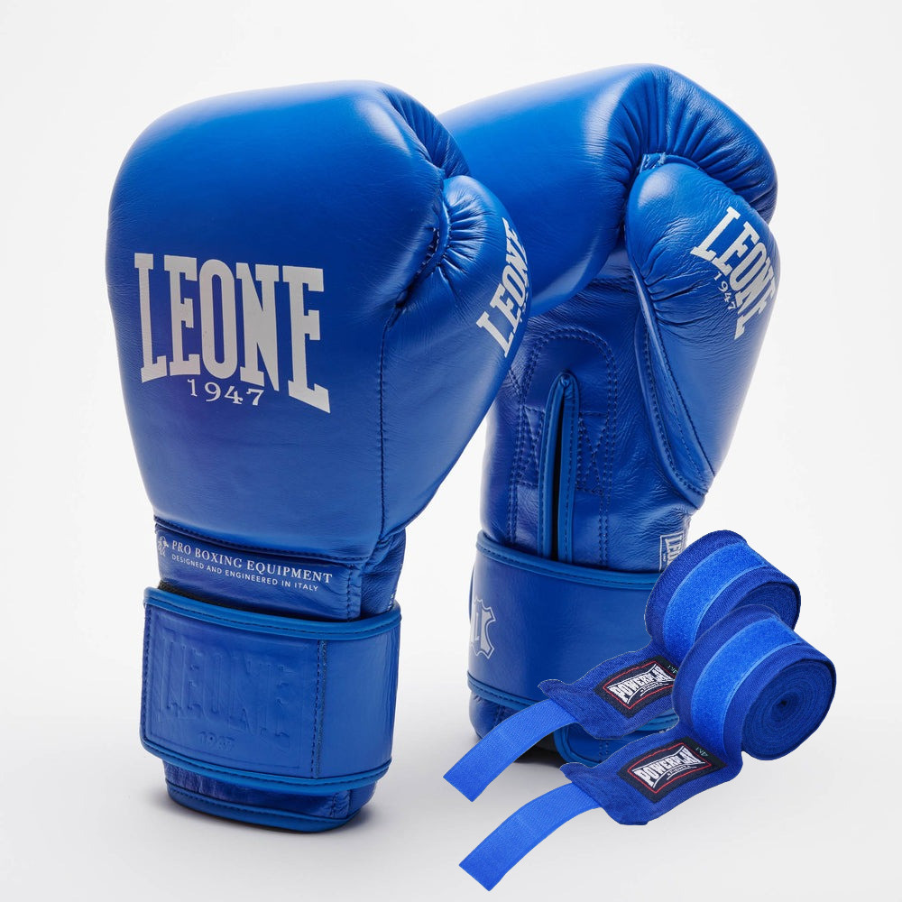 Боксерські рукавиці Leone GN111 THE GREATEST Blue 14 унцій