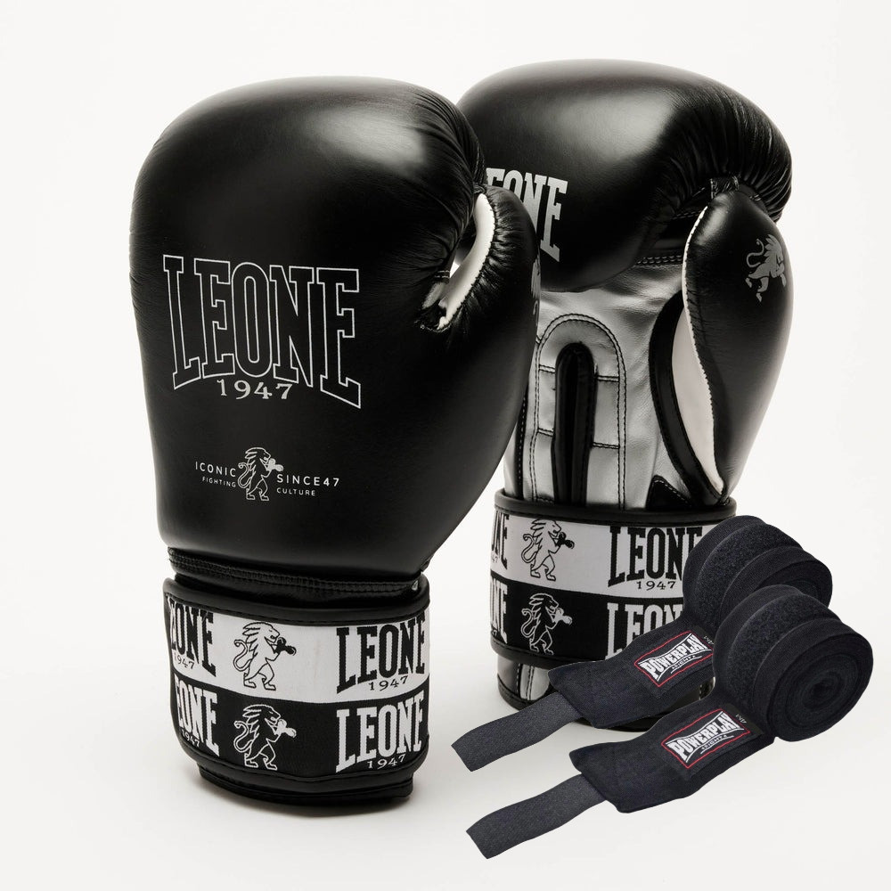 Боксерські рукавиці Leone GN208 ICONIC Black 12 унцій