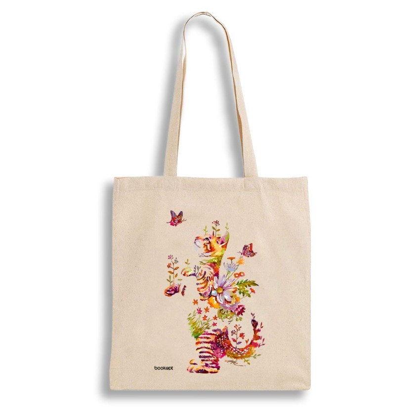 Екошопер BookOpt BK4050 Грайливий кіт з метеликом бежевий