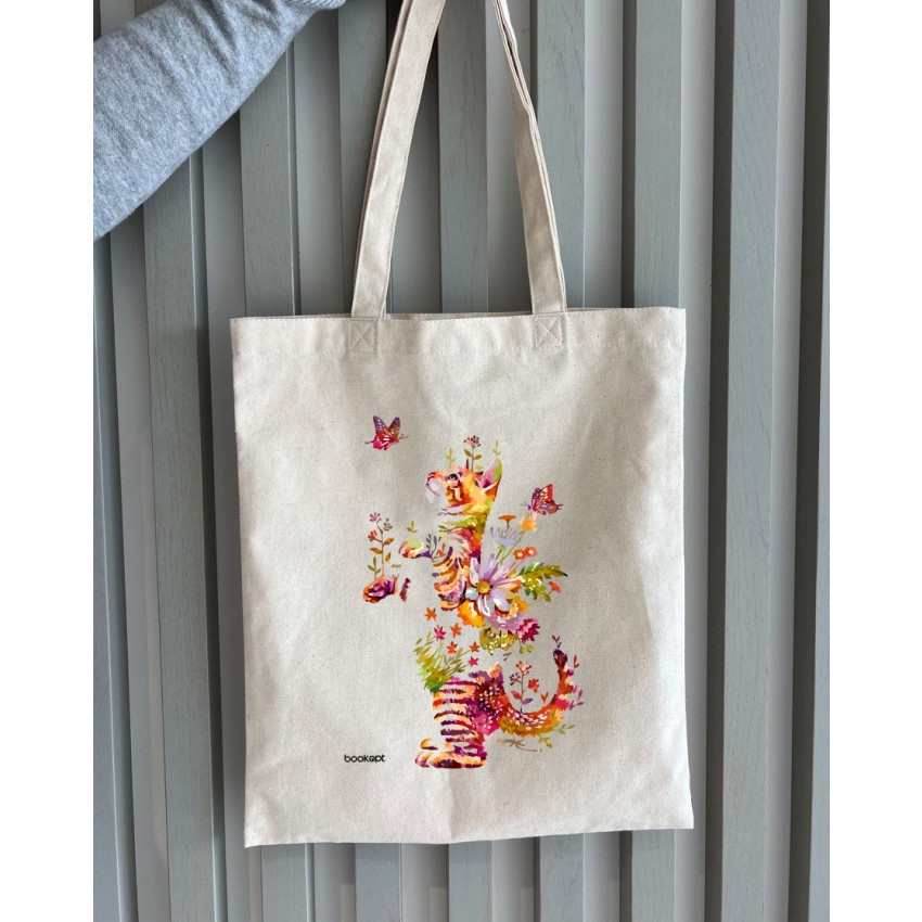 Екошопер BookOpt BK4050 Грайливий кіт з метеликом бежевий