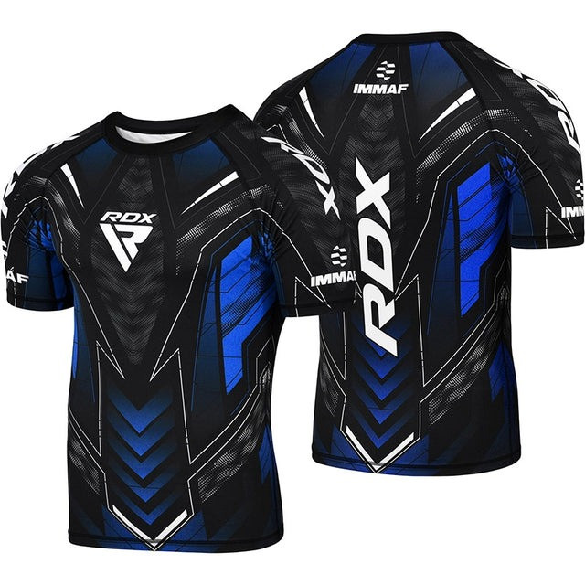 КОМПРЕСІЙНА СОРОЧКА З ПОЛОВИННИМ РУКАВОМ IMMAF-1-BLUE-2XL