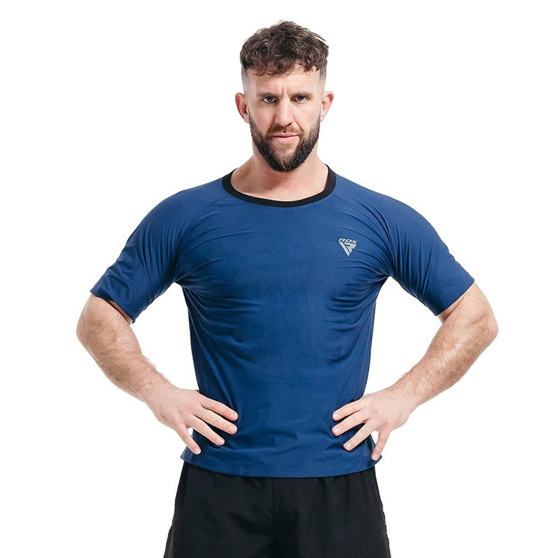 Чоловіча футболка RDX M1 з ефектом сауни Navy Blue L