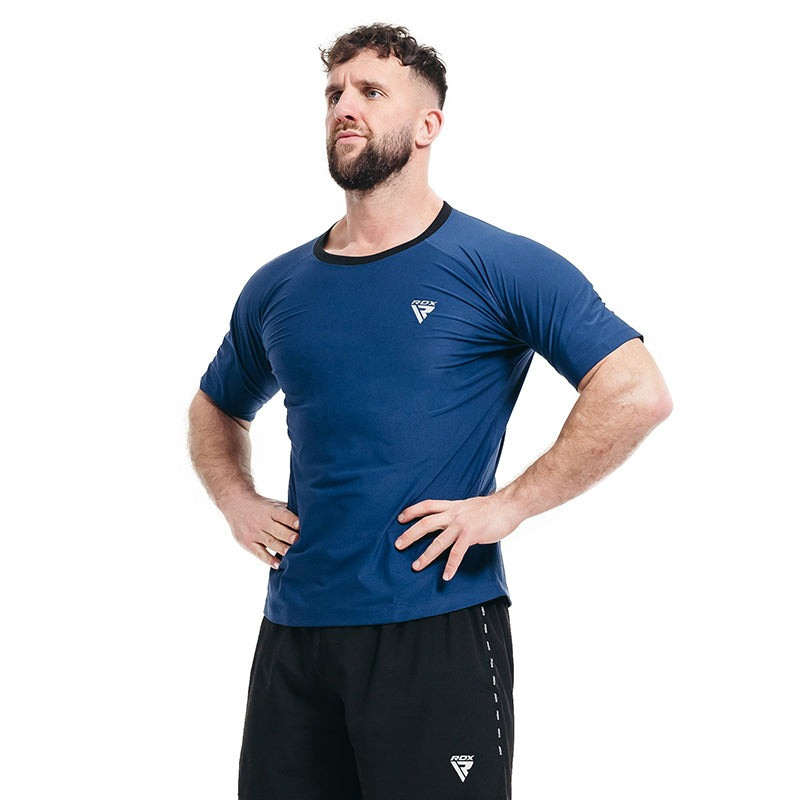 Чоловіча футболка RDX M1 з ефектом сауни Navy Blue L