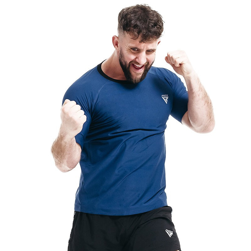 Чоловіча футболка RDX M1 з ефектом сауни Navy Blue L