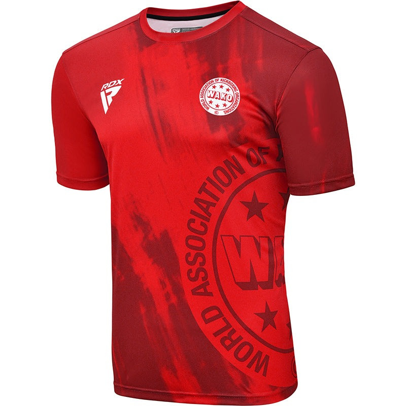 Спортивна футболка RDX WAKO T1 з короткими рукавами Red S