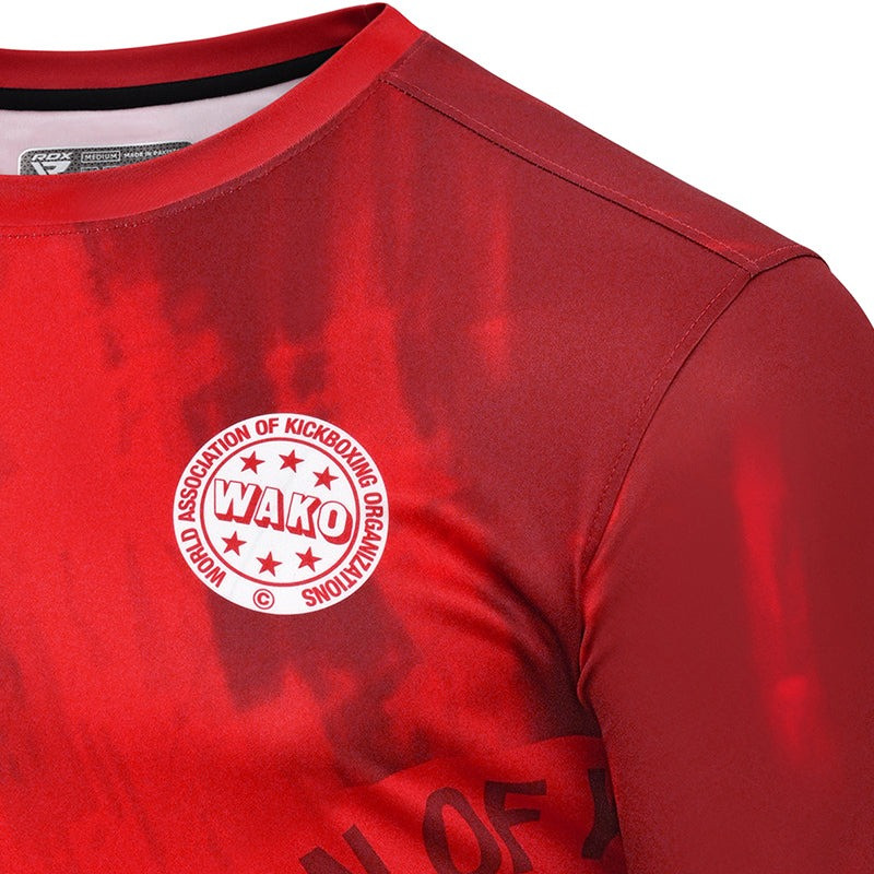 Спортивна футболка RDX WAKO T1 з короткими рукавами Red S