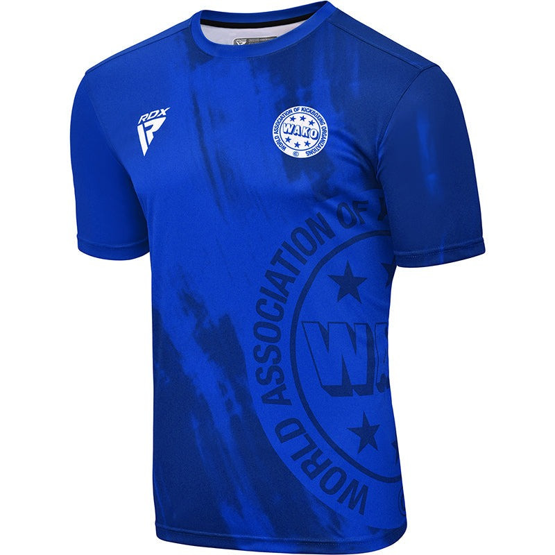 Спортивна футболка RDX WAKO T1 з короткими рукавами Blue M